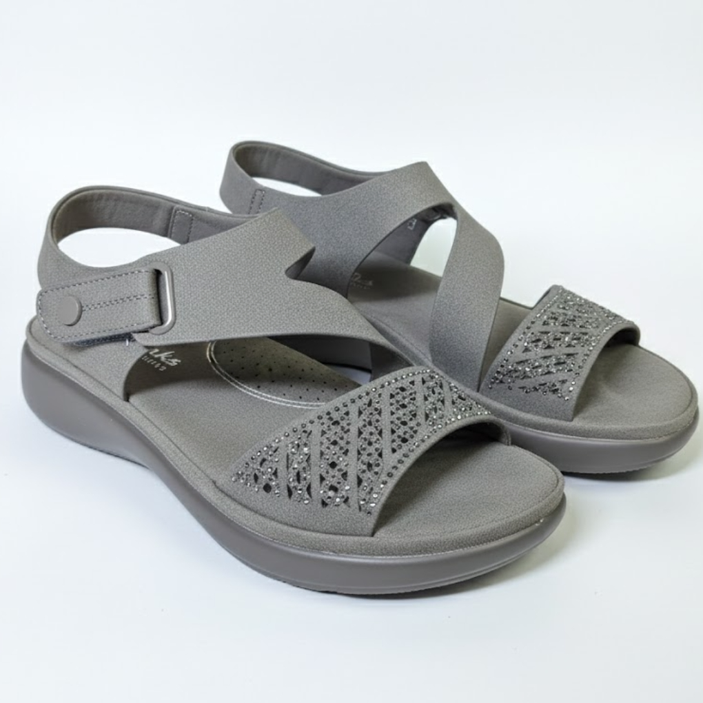 SIKETU StarLuxe Knit Wedge Sandals –Grey Elegance Edition